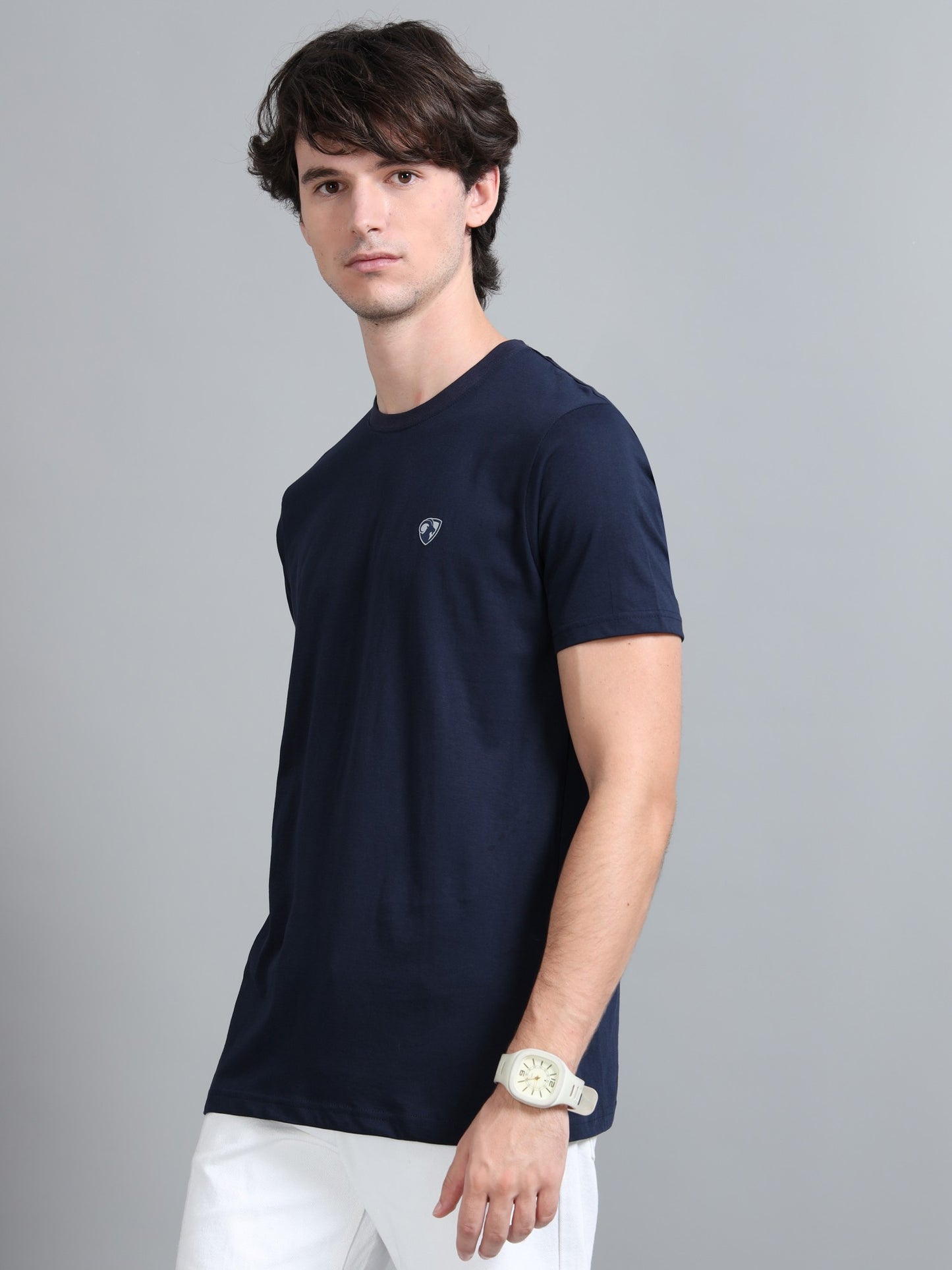 Navy - Cotton Basic T-Shirt