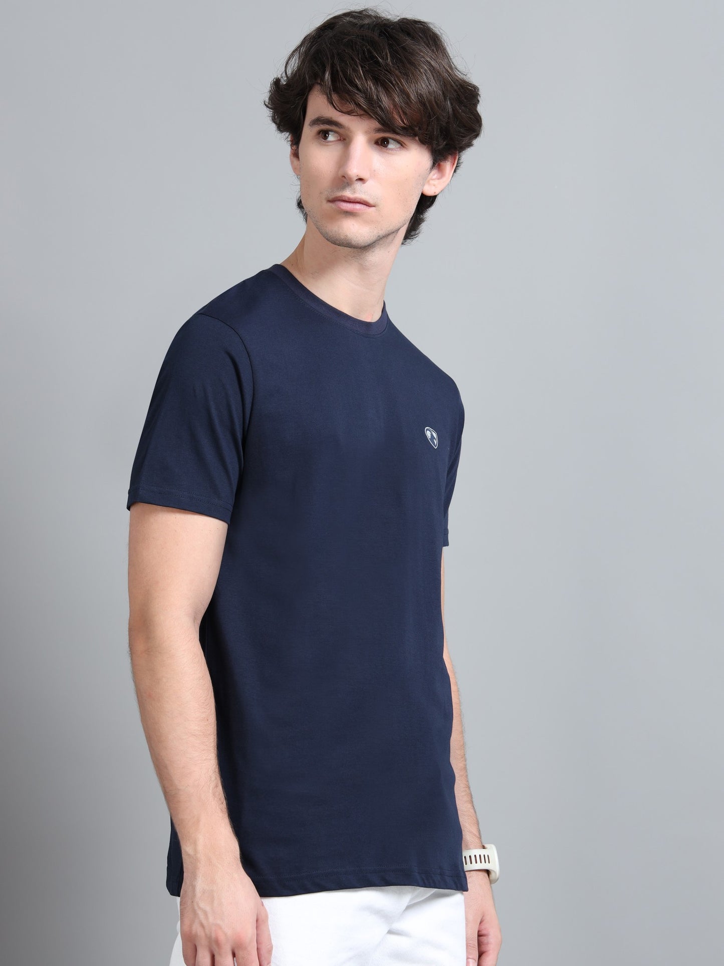 Navy - Cotton Basic T-Shirt