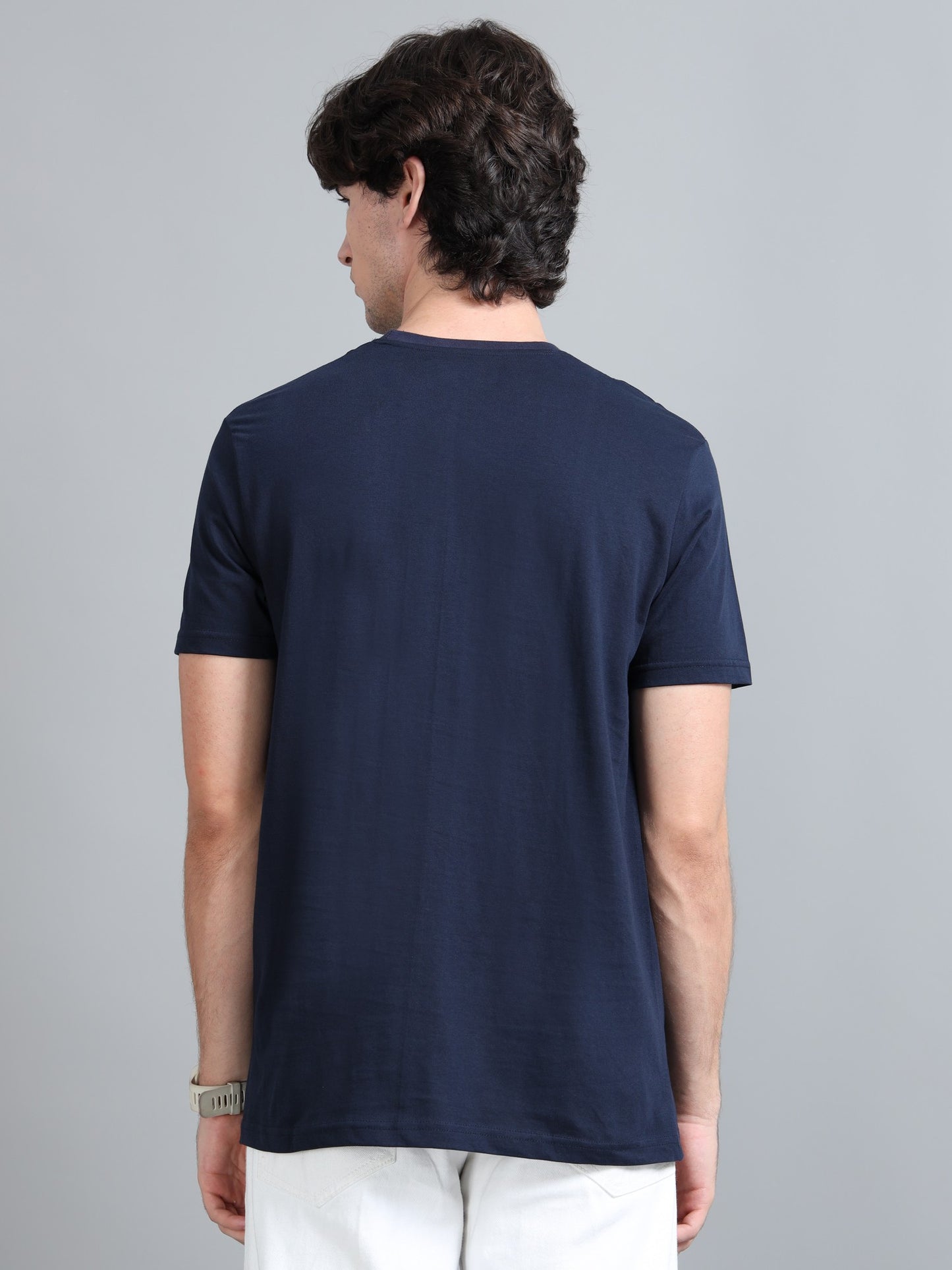 Navy - Cotton Basic T-Shirt