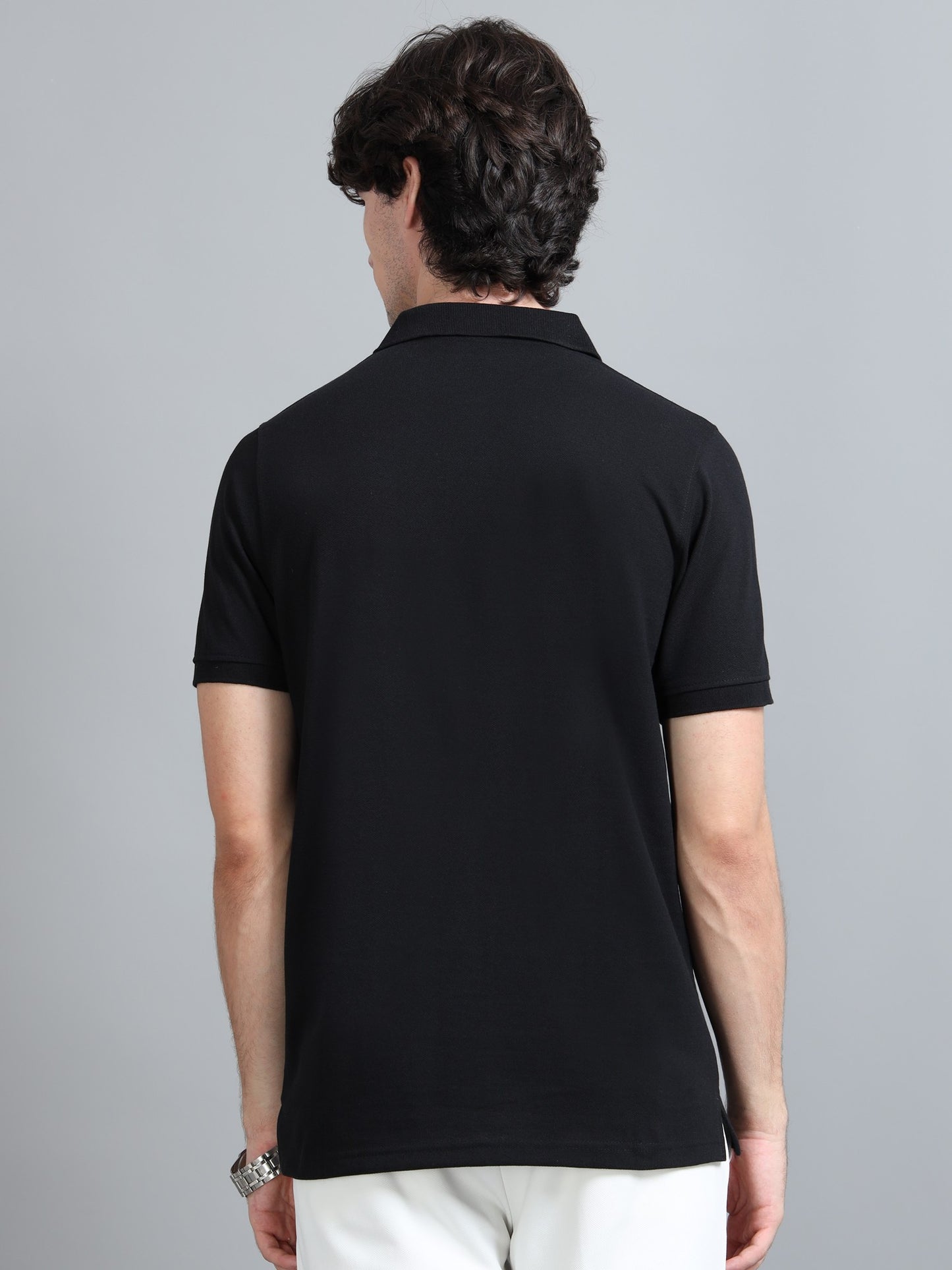 Black Cotton Rich Polo