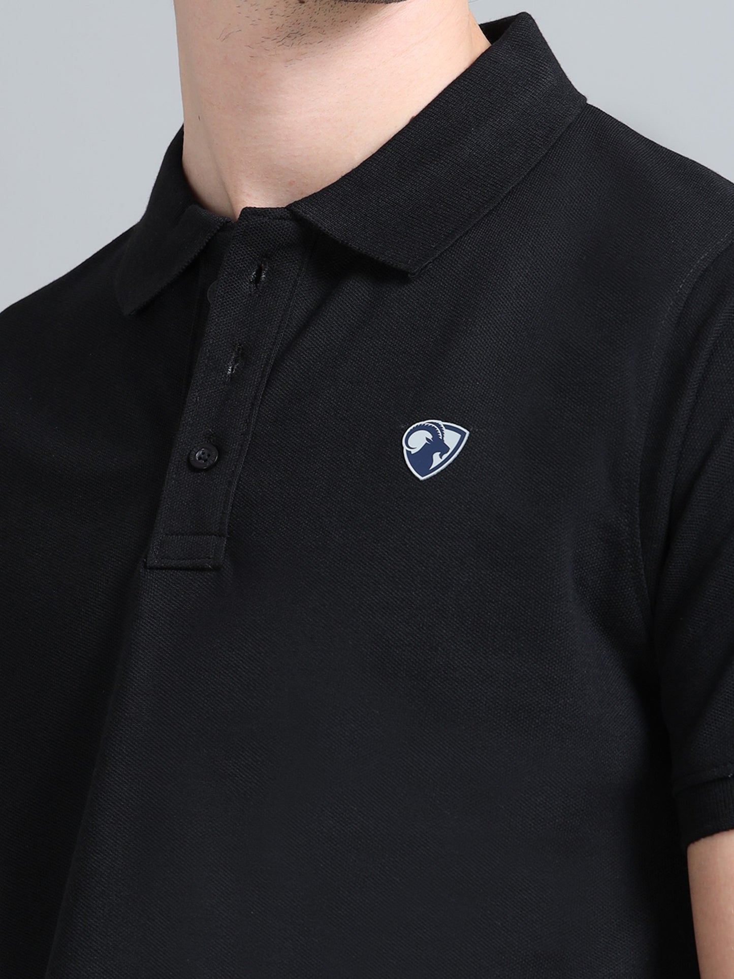 Black Cotton Rich Polo