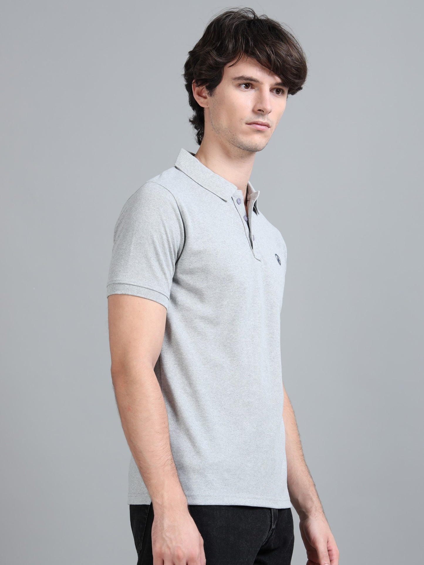 Grey Mel Cotton Rich Polo