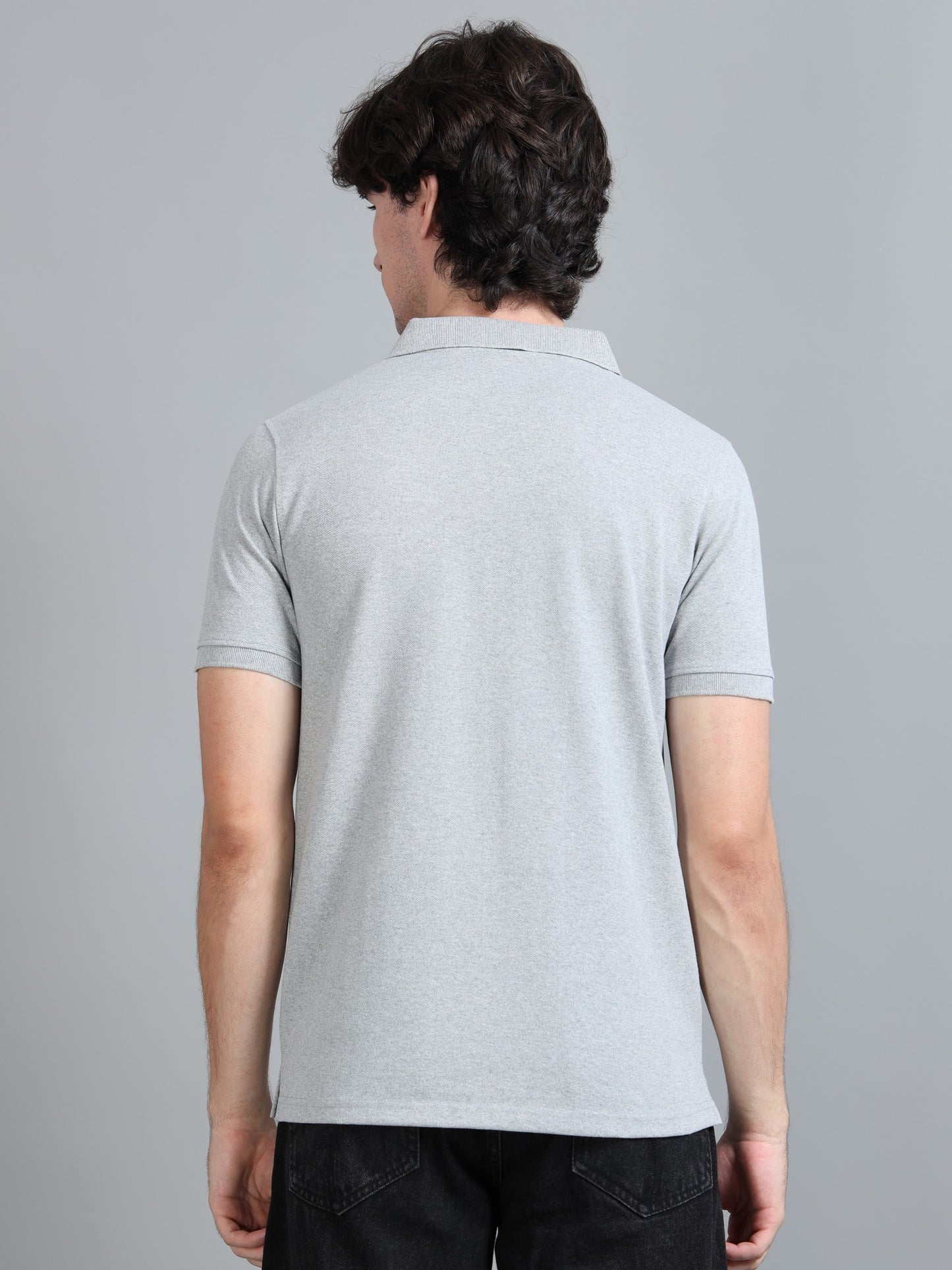 Grey Mel Cotton Rich Polo
