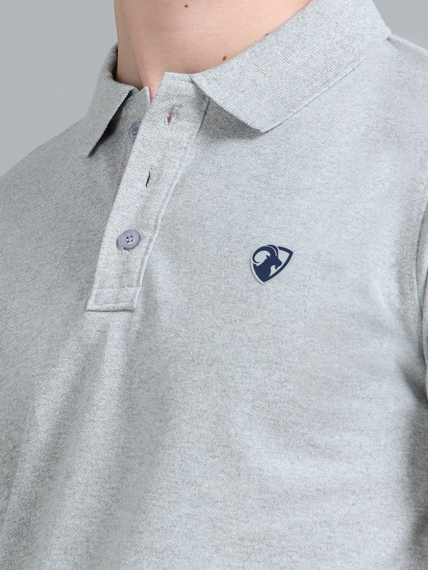 Grey Mel Cotton Rich Polo