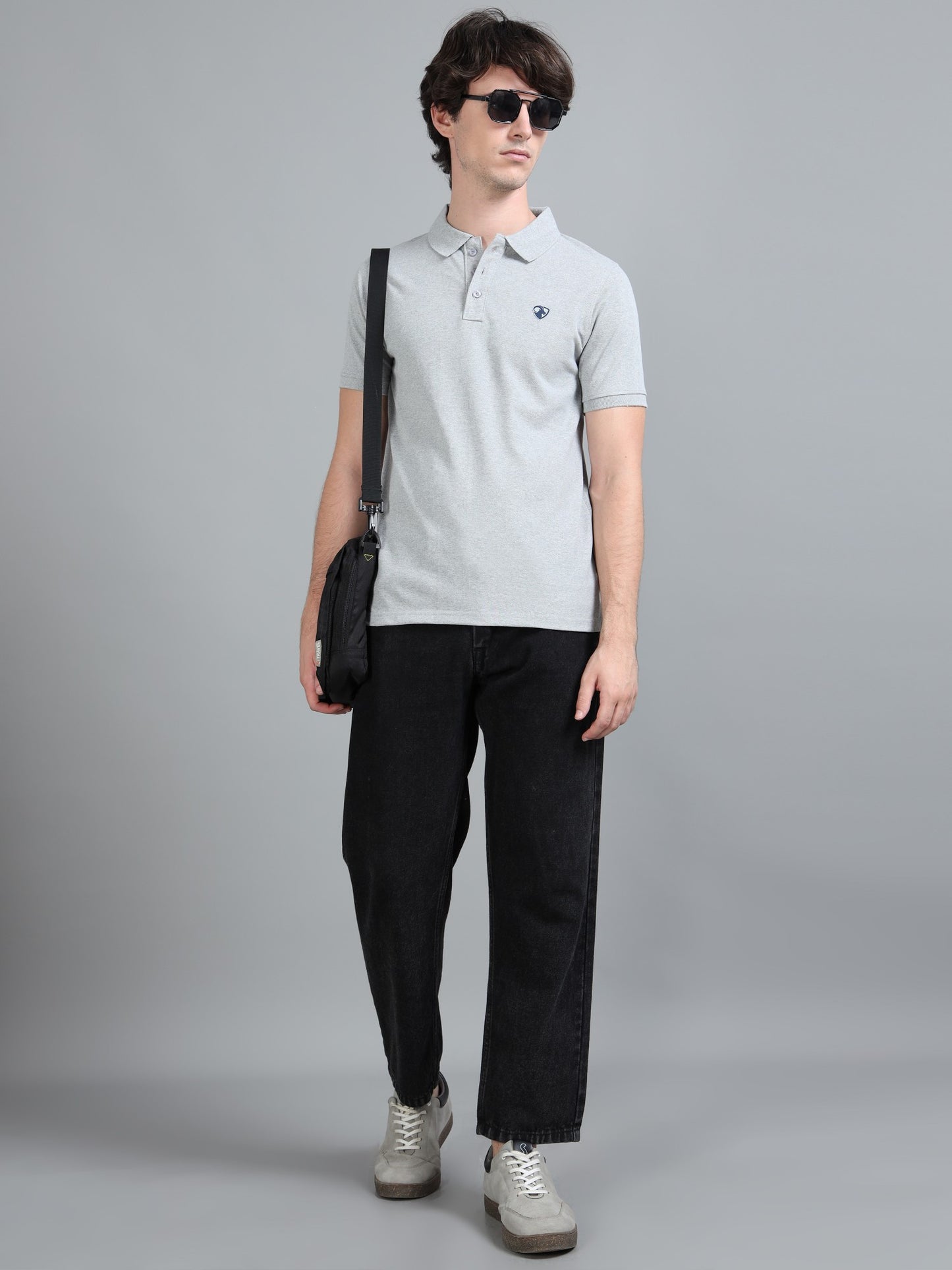 Grey Mel Cotton Rich Polo