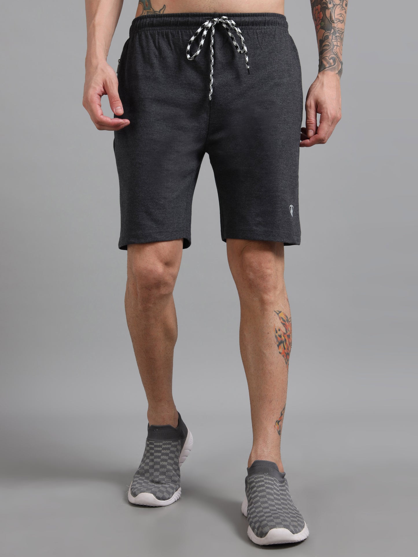 Traveling Men's Shorts-Charcoal Melange
