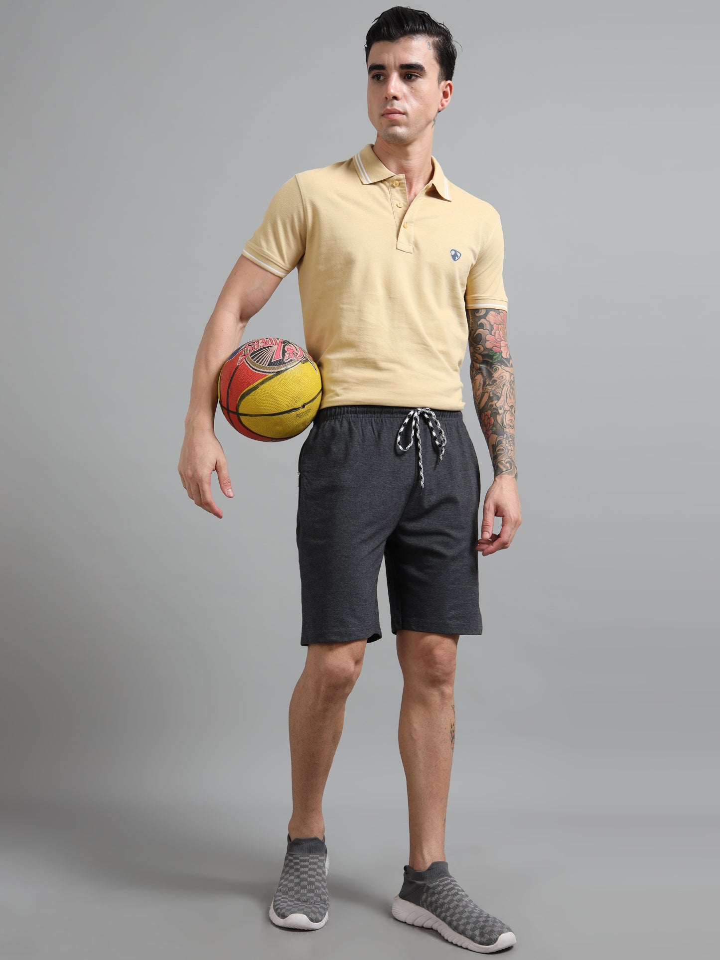 Traveling Men's Shorts-Charcoal Melange