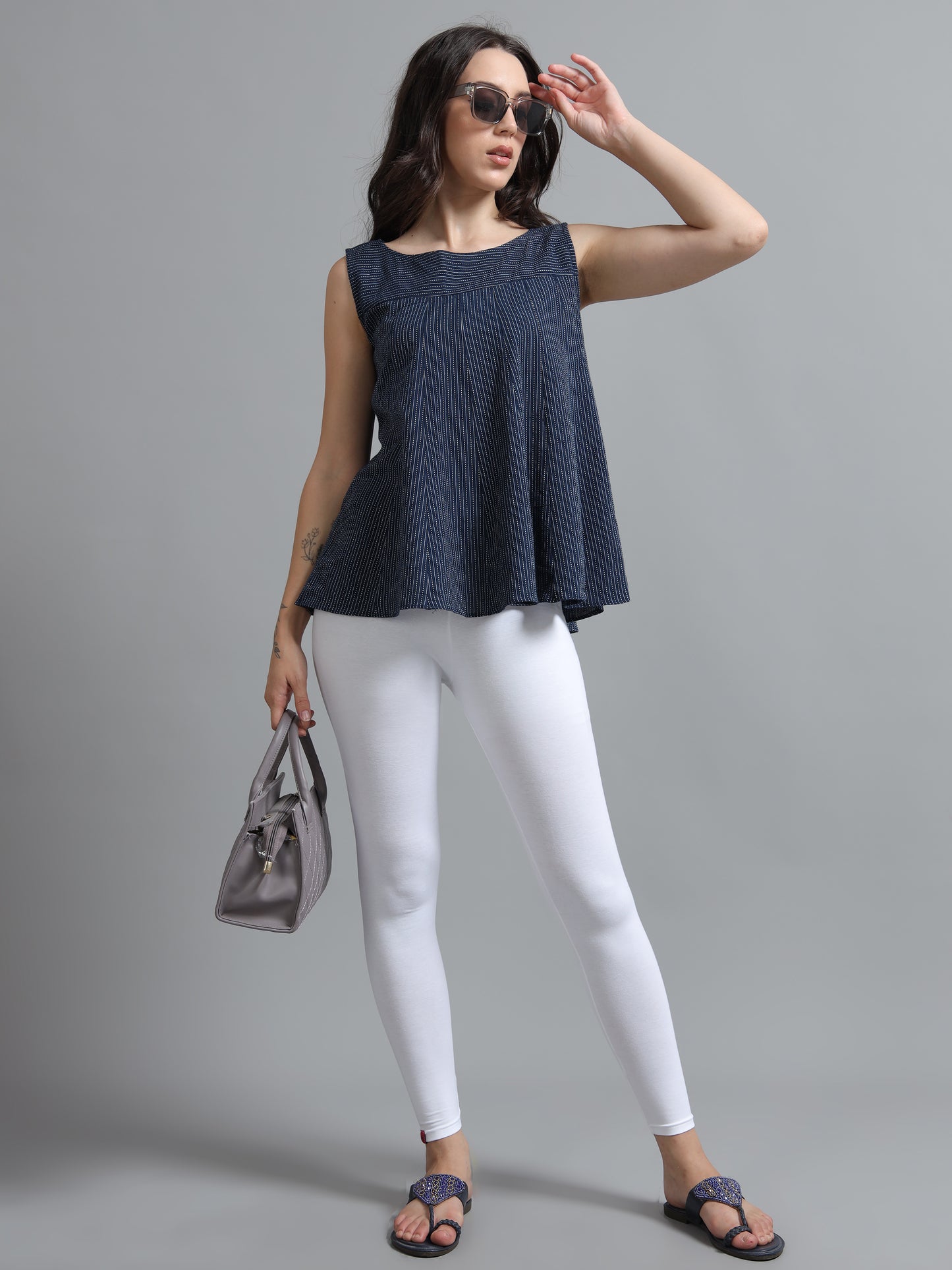 Ankle Leggings-White