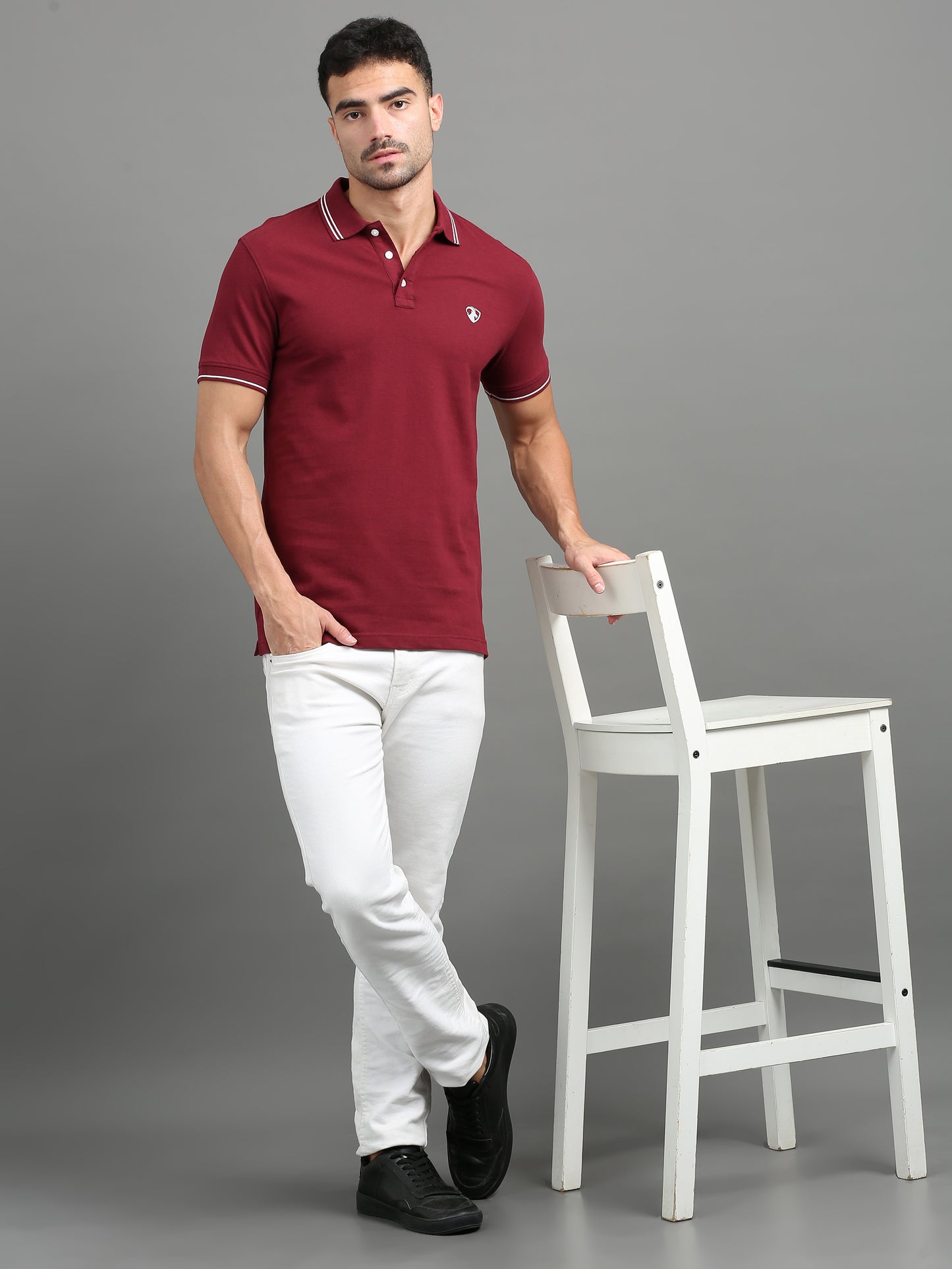 Maroon - 100% Cotton Bio Washed Polo