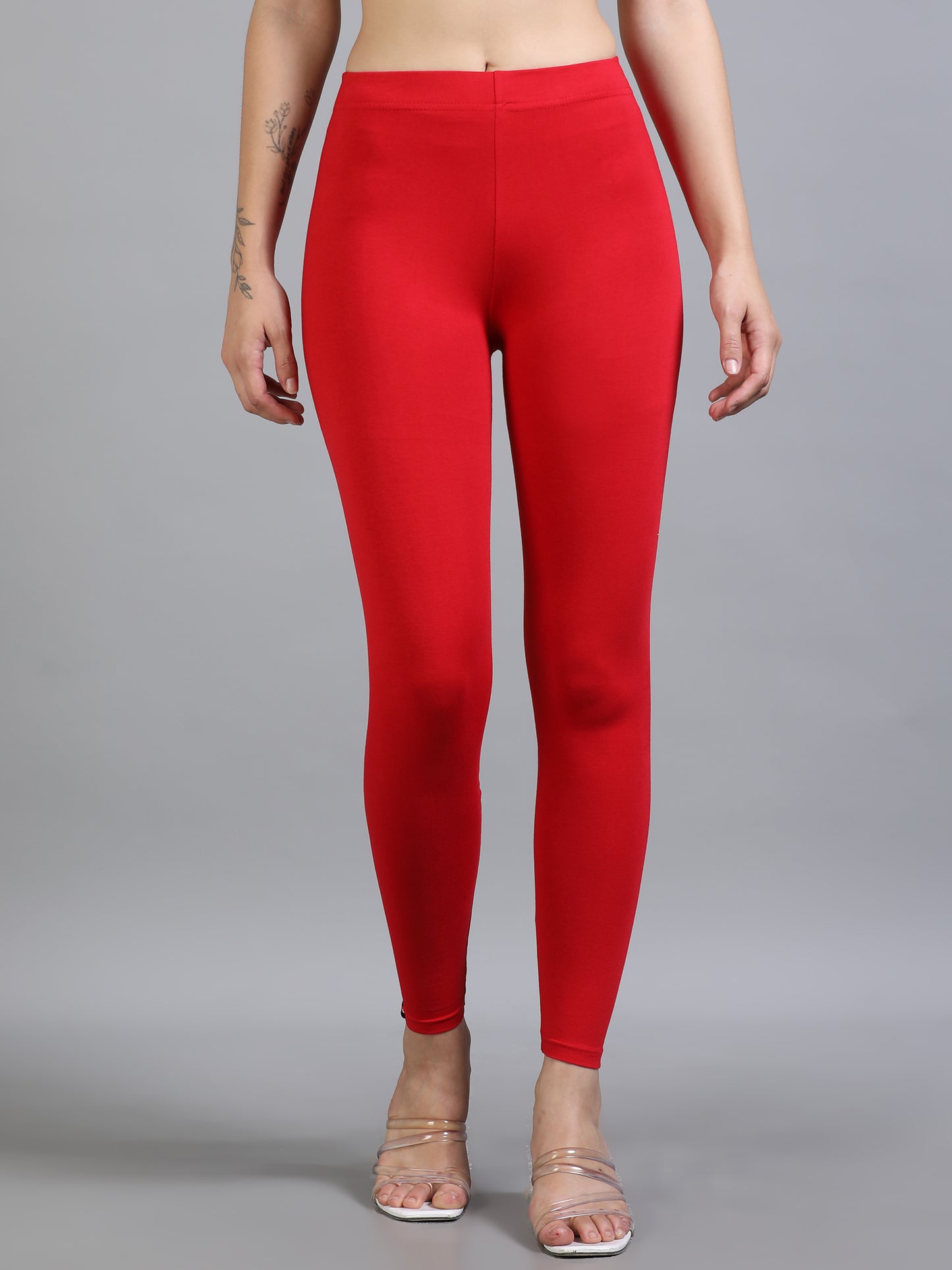 Ankle Leggings-Red