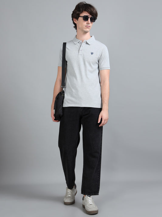 Grey Mel Cotton Rich Polo