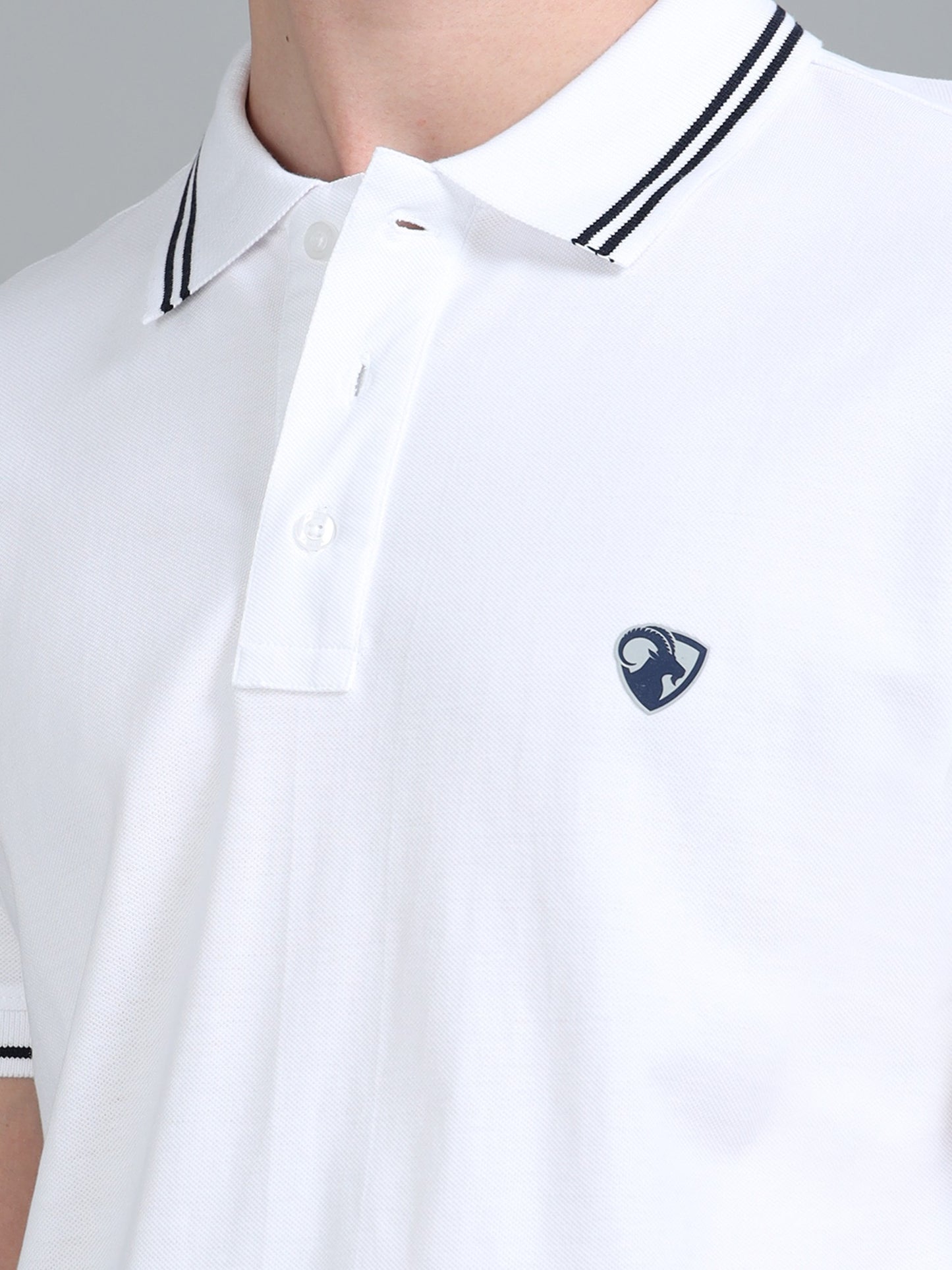 White  - 100% Cotton  Bio Washed Polo