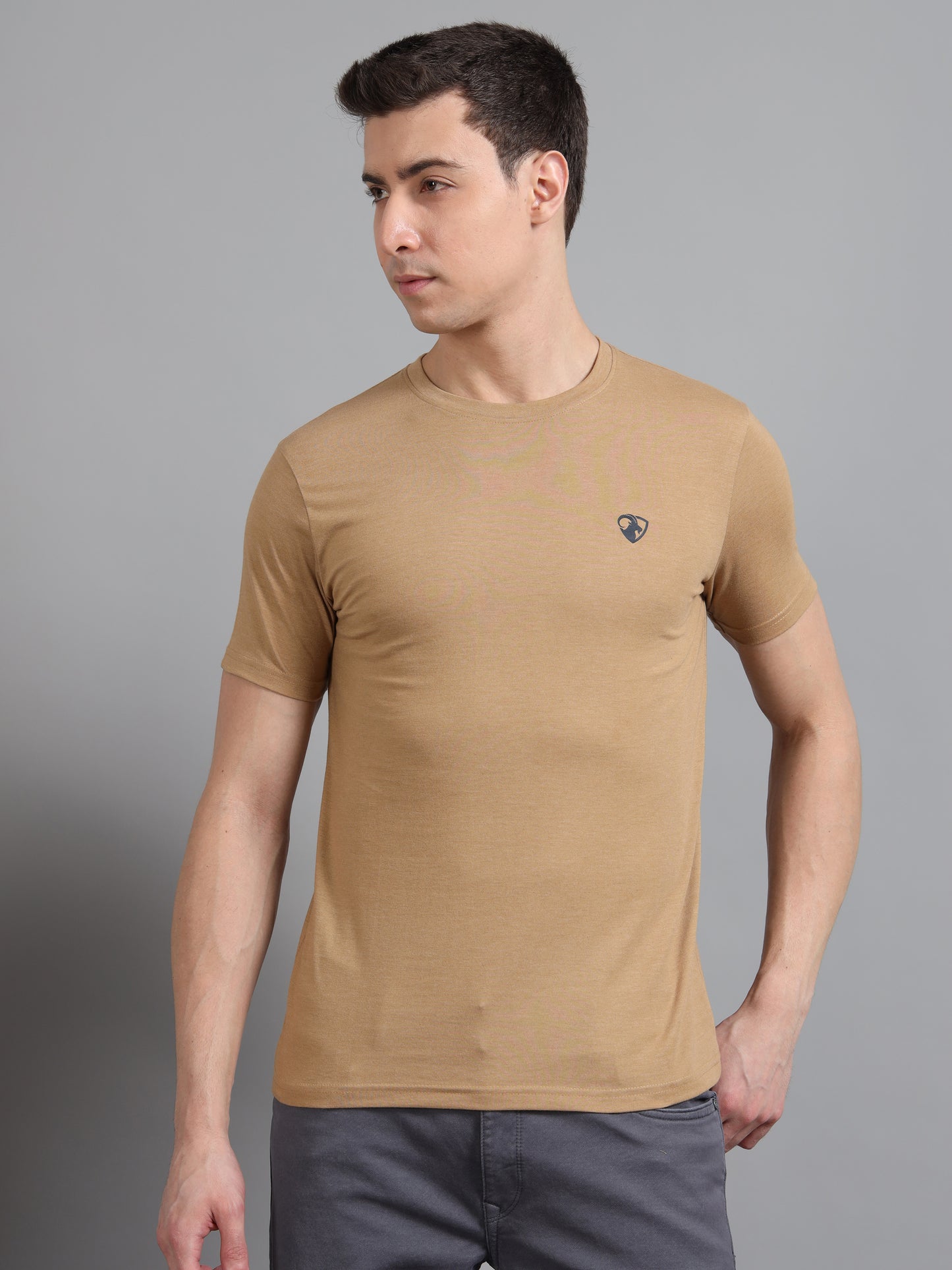 Beige - Cotton Basic T-Shirt
