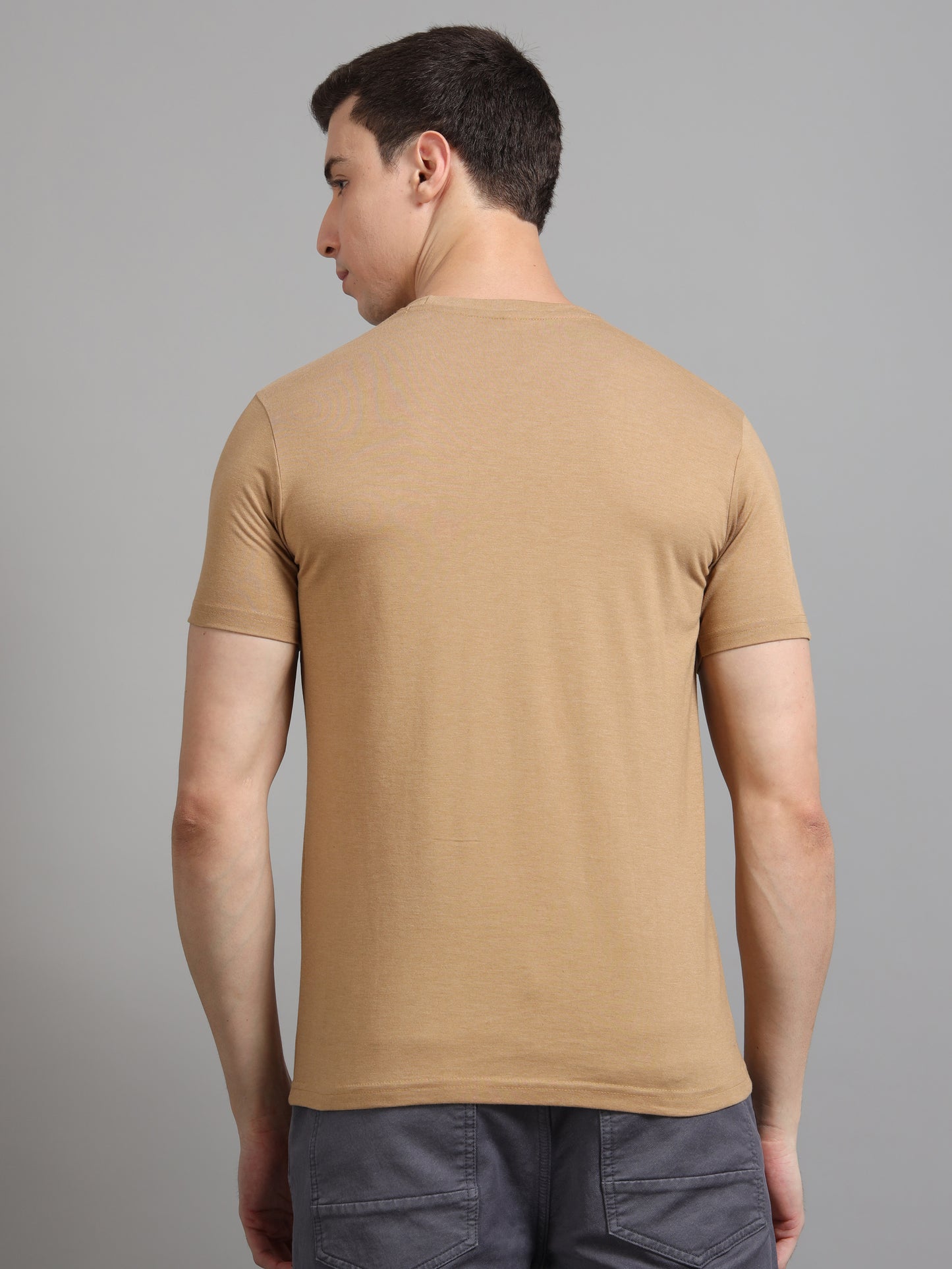Beige - Cotton Basic T-Shirt
