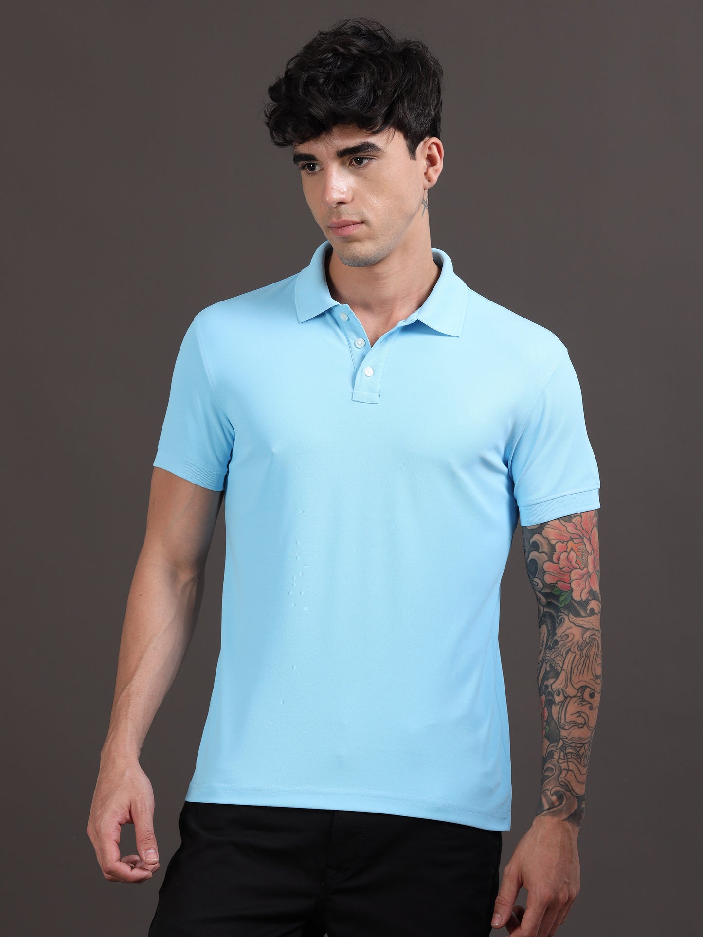 Light Blue - Micro Poly Premium Polo