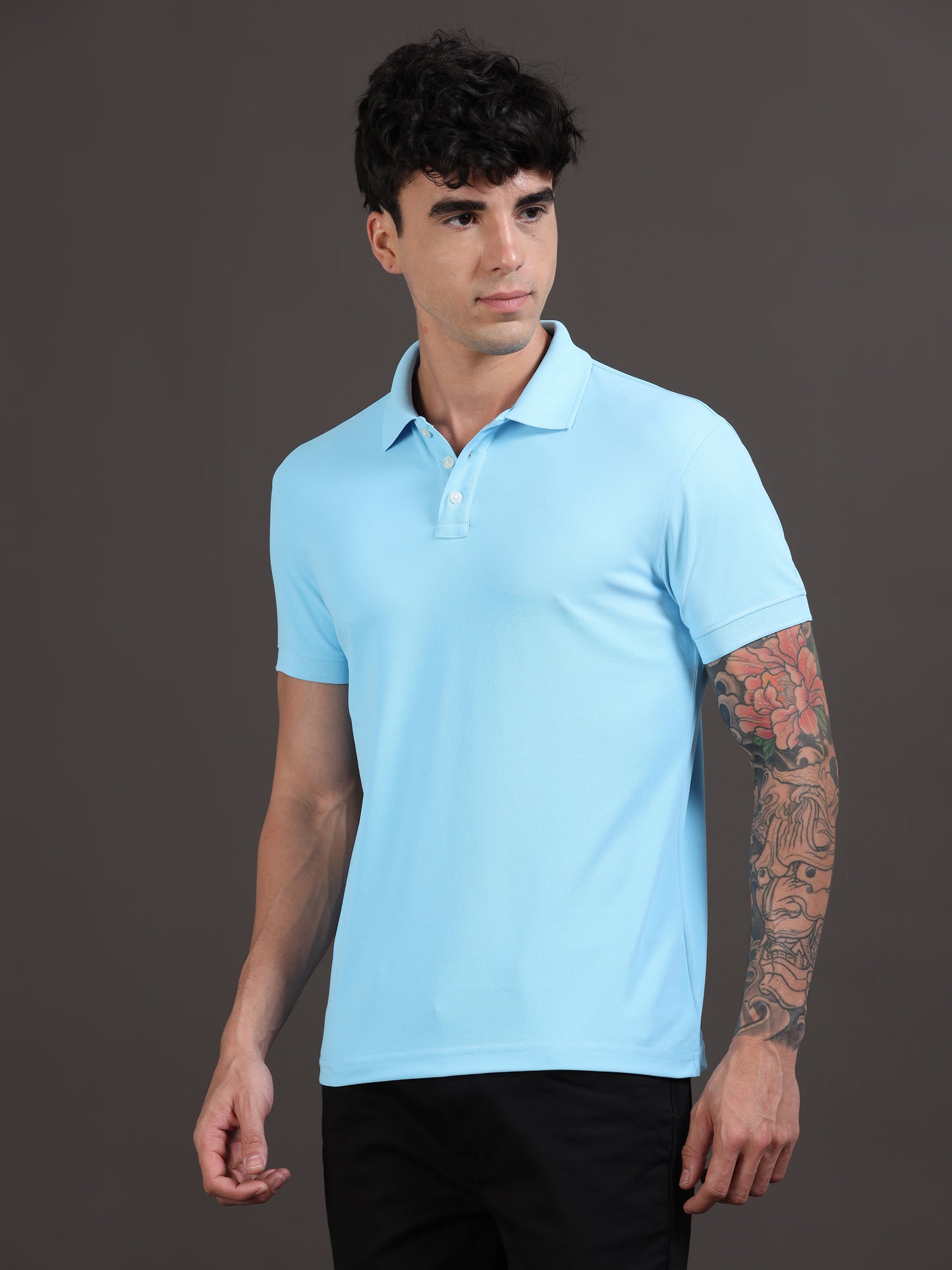 Light Blue - Micro Poly Premium Polo