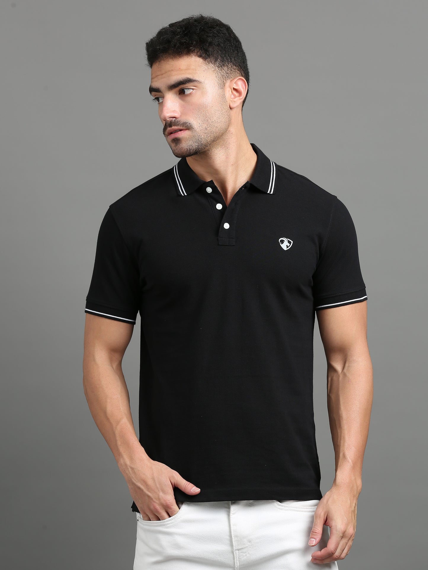 Navy - 100% Cotton  Bio Washed Polo