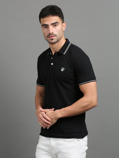 Black - 100% Cotton  Bio Washed Polo