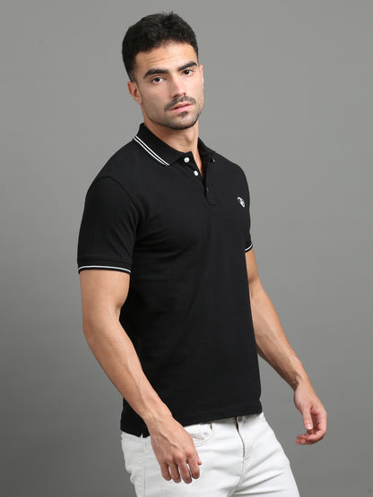Black - 100% Cotton  Bio Washed Polo