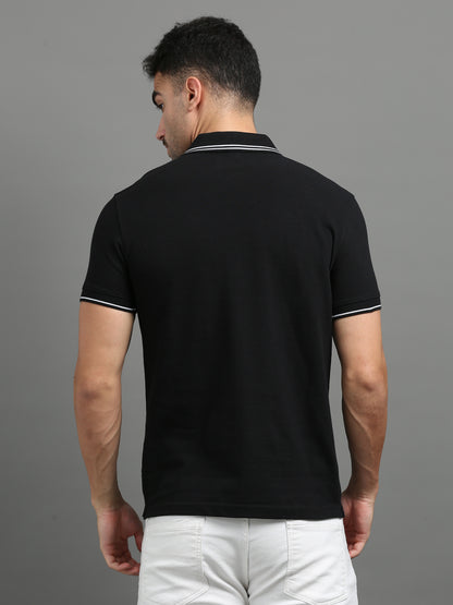 Black - 100% Cotton  Bio Washed Polo