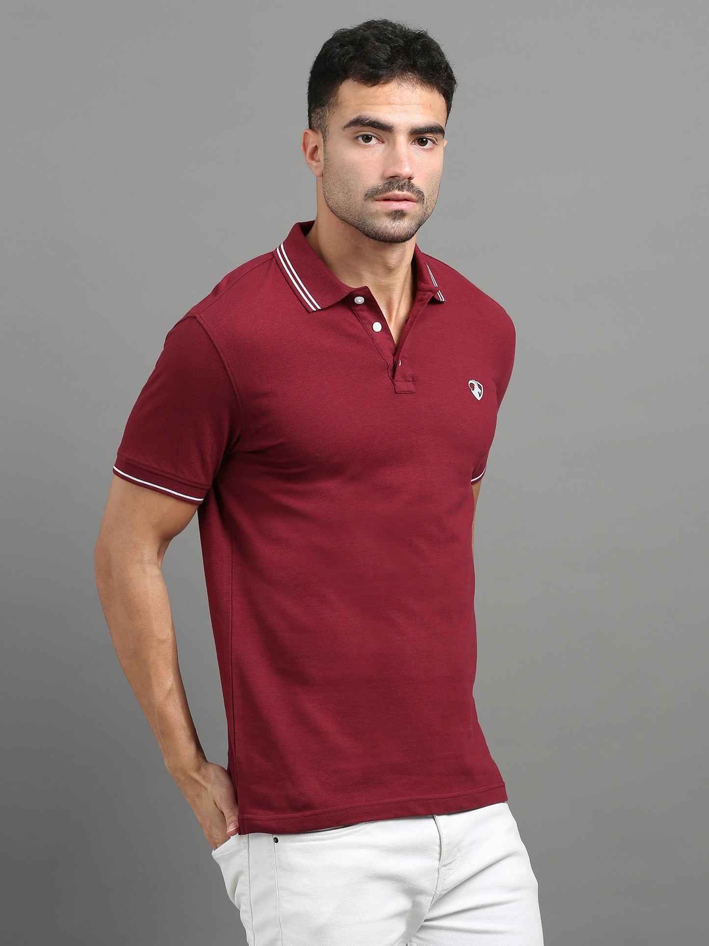 Maroon - 100% Cotton  Bio Washed Polo