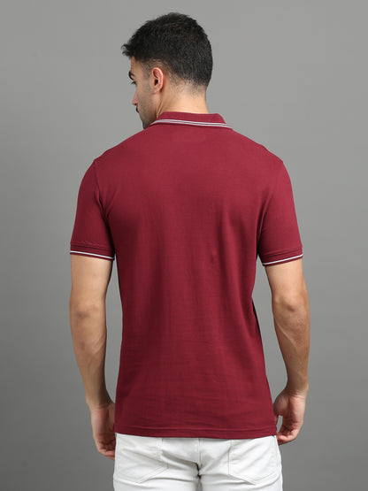 Maroon - 100% Cotton  Bio Washed Polo