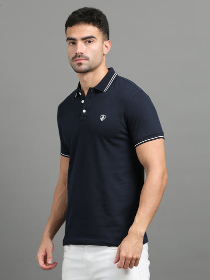 Navy - 100% Cotton  Bio Washed Polo