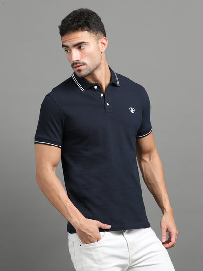 Navy - 100% Cotton  Bio Washed Polo