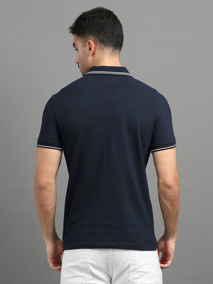 Navy - 100% Cotton  Bio Washed Polo