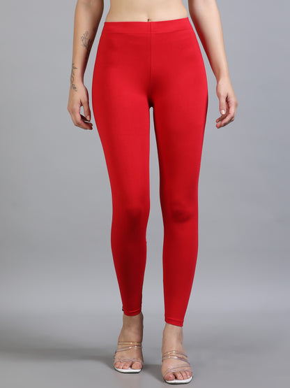 Ankle Leggings-Red