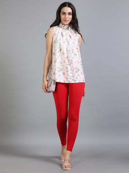 Ankle Leggings-Red